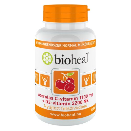 Bioheal acerolás c-vitamin 1100mg+d3 vitamin 2200ne 105 db