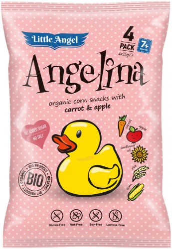 Angelina bio kukoricás snack 4x15g 60 g
