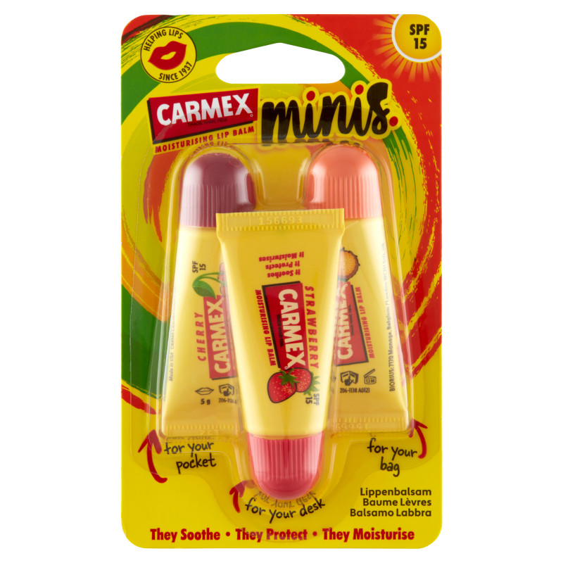 Carmex ajakápoló mini pack (eper, cseresznye, ananász-menta) 3x5g 15 g