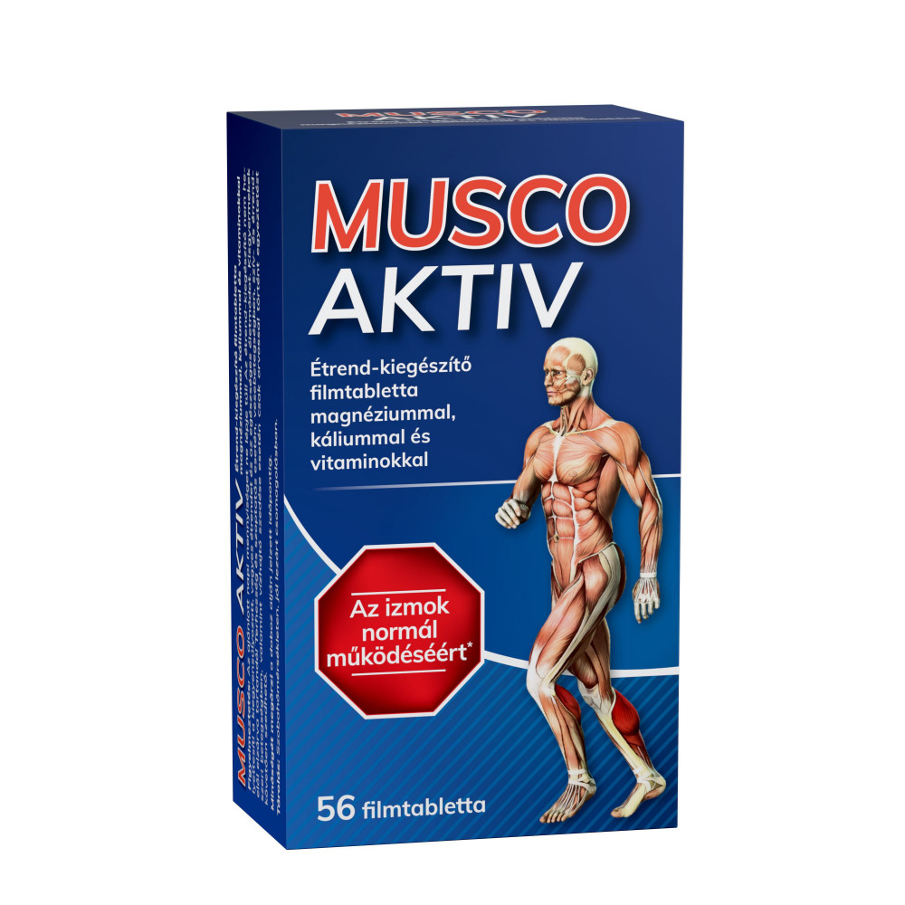 Musco aktiv étrend-kiegészítő filmtabletta magnéziummal, káliummal és vitaminokkal 56 db