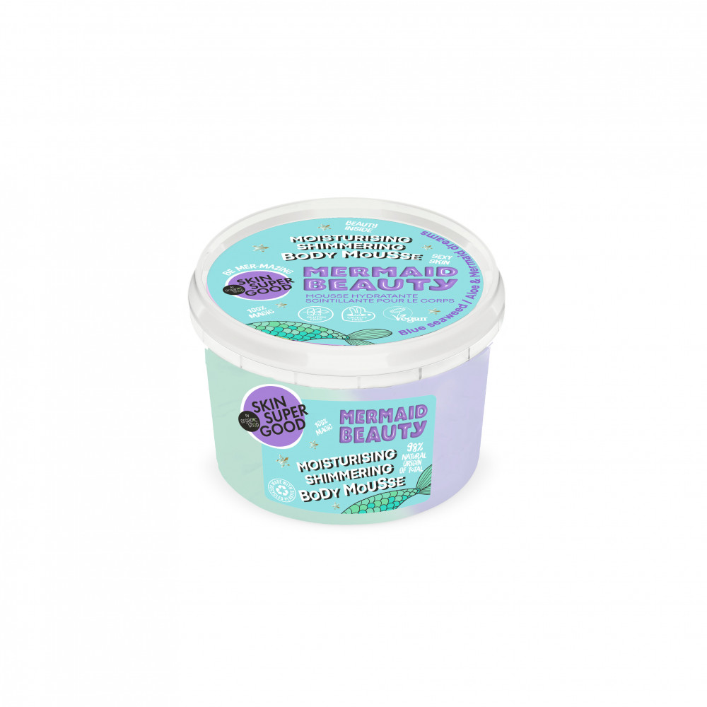 Skin super good testápoló mousse hidratáló csillogó „mermaid beauty” 250 ml